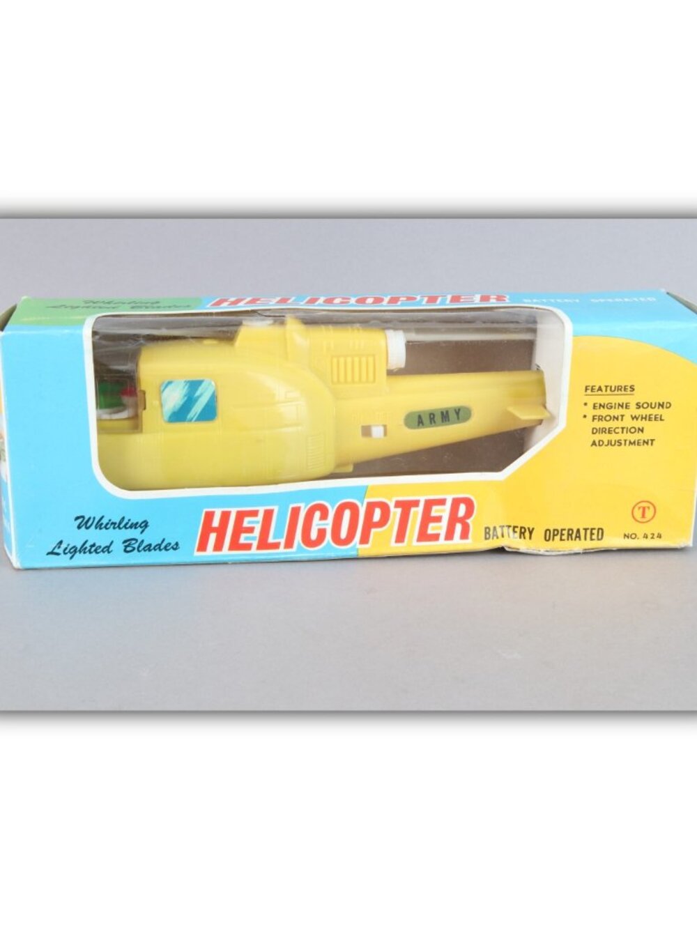 Vintage Tai Hing 424 Whirling lighted blades battery operated helicopter